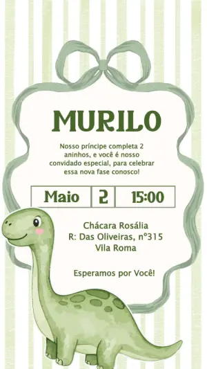 Invitación de cumpleaños Dinosaurio – Estático – Maira Chediac