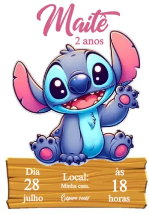 Invitación de cumpleaños Stitch – Estático – Priscila