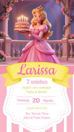 Invitación de cumpleaños Princesas – Estático – CollorGraph Convites