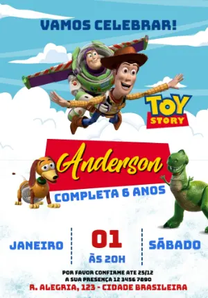 Invitation d'anniversaire Toy Story – Statique – Osvaldo