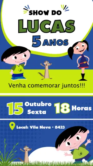 Convite Show da Luna Aniversário Infantil Modelo Editável