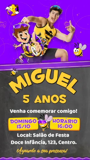 Convite de Aniversário Natan por Aí para Editar Online