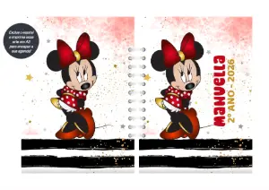 Capa de Agenda Minnie Vermelha para Editar e Imprimir