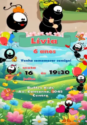 Convite Animado Aniversário Smilinguido para Editar Online