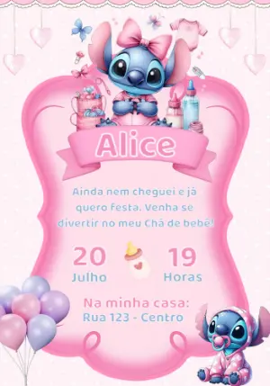 Invito baby shower – Statico – Convites e Artes Digitais