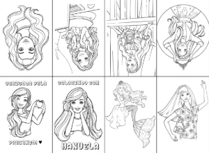Mini Livro de Colorir Barbie para Editar Online