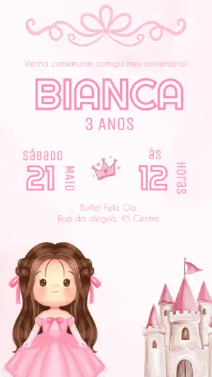 Invitación de cumpleaños Princesas – Estático – Felicity Artes