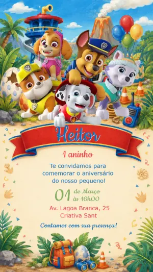 Invito di compleanno Paw Patrol – Statico – Criativa Sant