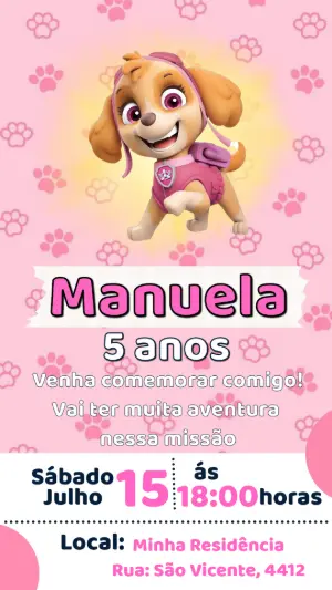 Invito di compleanno Paw Patrol – Statico – Color Art Studio