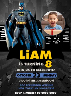 Batman Birthday Invitation Template to Edit Online