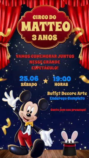 Mickey Mouse Birthday Invitation – Static – Decore Arte