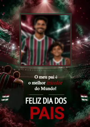 Cartão Dia dos Pais Fluminense Tricolor para Editar com Foto