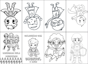 Mini Livro de Colorir Heróis Editável Online para Imprimir