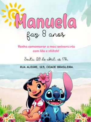 Invitación de cumpleaños Stitch – Estático – Mimo Digital