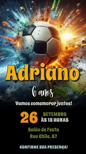 Soccer Birthday Invitation – Static – Convite digital - Edite você mesmo