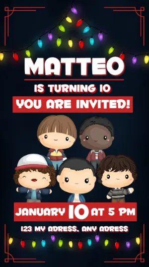 Editable Stranger Things Birthday Invitation Template
