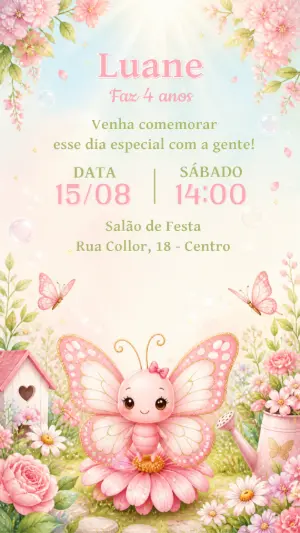 Invitación de cumpleaños Jardín encantado – Estático – CollorGraph EDITOR