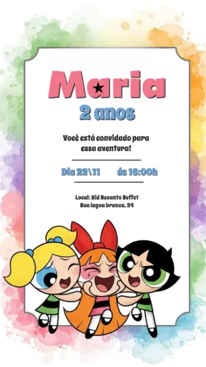 Convite aniversario As Meninas Super Poderosas