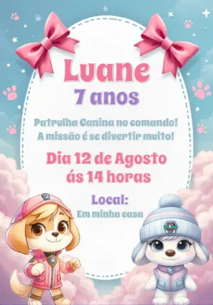 Invito di compleanno Paw Patrol – Statico – CollorGraph Convites