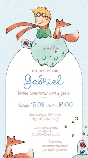 Convite Animado O Pequeno Príncipe para Editar