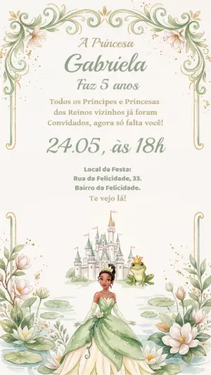 Invito di compleanno Principesse – Statico – Alegria no ar