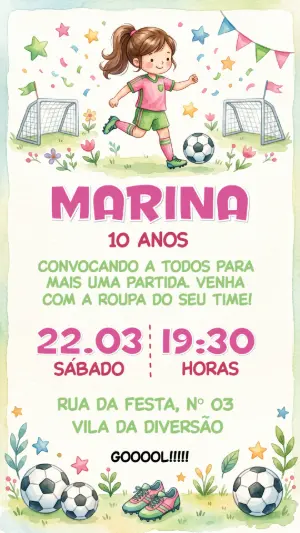 Soccer Birthday Invitation – Static – Convide aê!