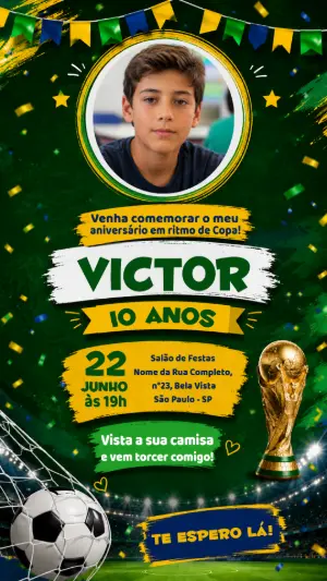 Soccer Birthday Invitation – Static – Jelly Bean conviteria