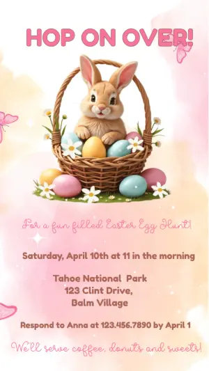 Animated Easter Invitation with Cute Bunny to Edit Online