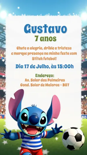 Invitación de cumpleaños Stitch – Estático – CollorGraph Convites