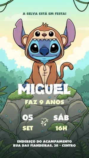 Invitación de cumpleaños Stitch – Estático – Voxalis