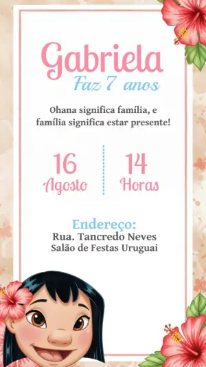 Invitación de cumpleaños Stitch – Estático – CollorGraph Convites