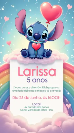 Invitación de cumpleaños Stitch – Estático – CollorGraph Convites