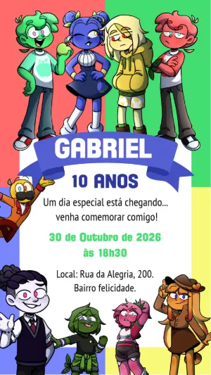 Convite de Aniversário Mundo Torajo Editável Online