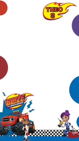 Moldura de Aniversário Blaze e os Monster Machines para Editar