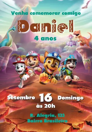 Invito di compleanno Paw Patrol – Statico – Julia B
