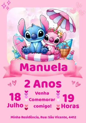 Stitch Birthday Invitation – Static – Mimos Designer