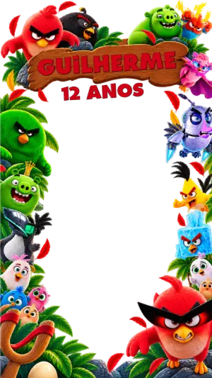 Moldura para Story de Aniversário Angry Birds Editável