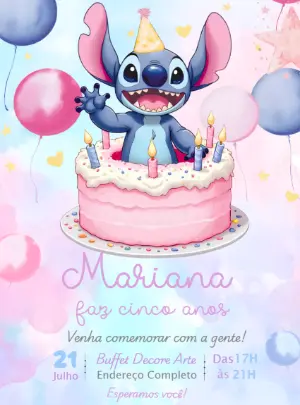 Stitch Birthday Invitation – Static – Decore Arte