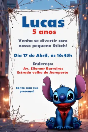 Invitación de cumpleaños Stitch – Estático – Gisele