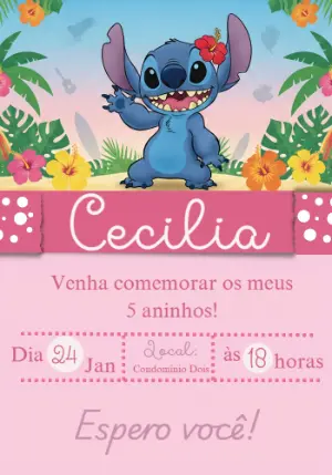 Invitación de cumpleaños Stitch – Estático – Priscila