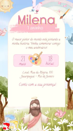 Convite Aniversário O Maior Pintor do Mundo para Editar Online