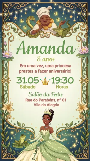 Invitación de cumpleaños Princesas – Estático – Festôu Convites