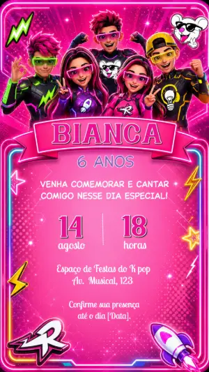 Invitation d'anniversaire KPop Demon Hunters – Statique – Felicity Artes