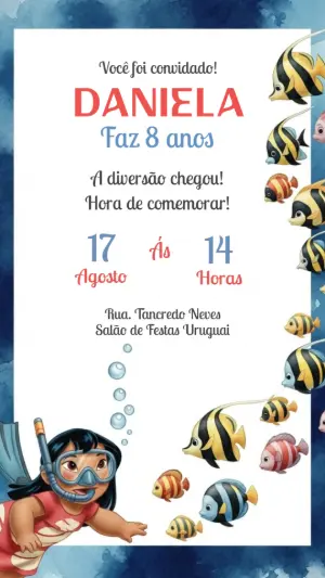 Invitación de cumpleaños Stitch – Estático – CollorGraph Convites