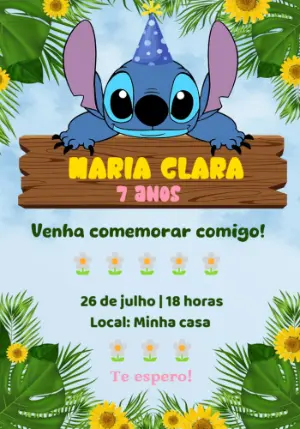 Invitación de cumpleaños Stitch – Estático – Bárbara Assis