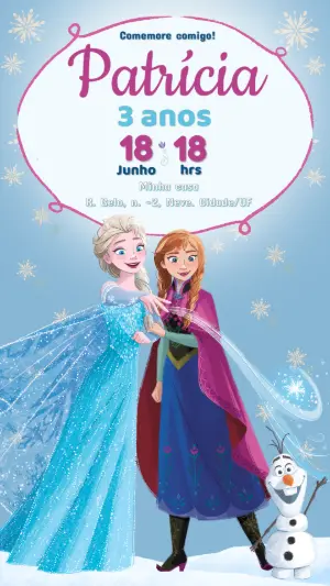 Frozen Birthday Invitation – Static – Gema Artes Digitais