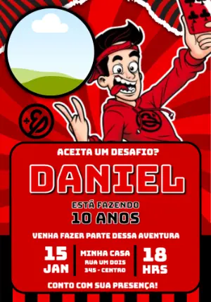 Convite de Aniversário Enaldinho com foto para Editar