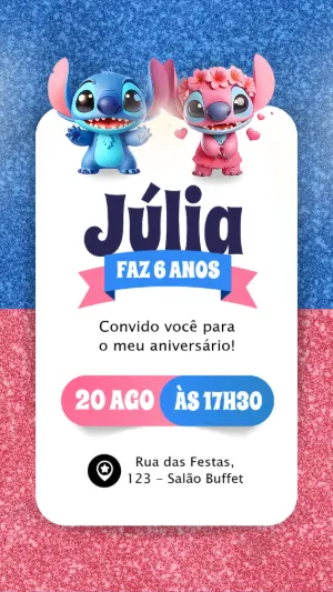 Invitación de cumpleaños Stitch – Estático – Danjo