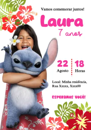 Invitación de cumpleaños Stitch – Estático – Color Art Studio
