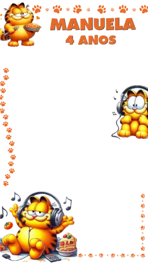 Moldura para Stories Tema Garfield Laranja